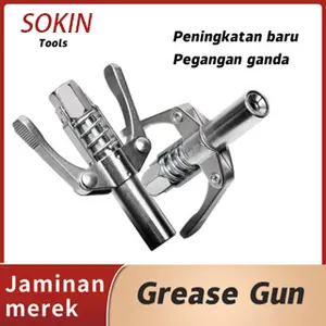 SOKIN Tools Kepala Pompa Grease Gun Grease Coupler Heavy Duty Kunci Ganda Alat Aplikasi Minyak Gemuk Grease Gun Coupler High - Ukuran 9 x 1,5 cm