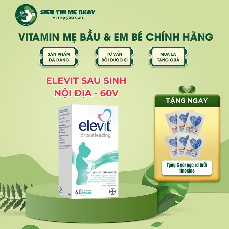 Elevit Breastfeeding, Vitamin tổng hợp của Úc (60 Viên- nội địa), bổ sung vitamin và khoáng chất cho mẹ sau sinh