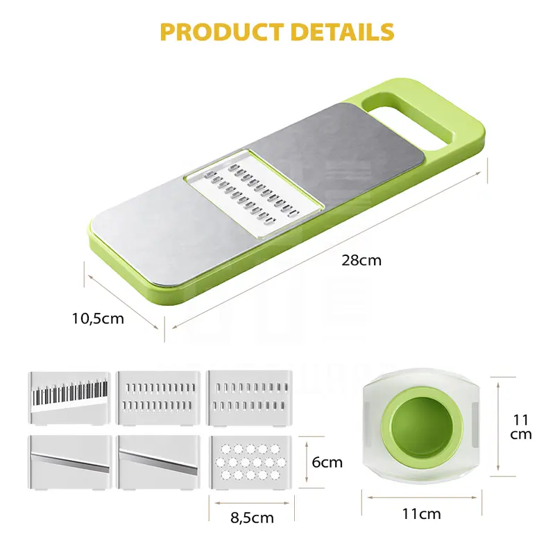 HUGO Parutan Serbaguna 8 in 1 Parutan Sayur Buah Multifungsi Vegetable Cutter Premium Stainless Steel 7