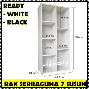 NEW Lemari Rak Buku 7 Susun Serbaguna Rak Kayu Rak Buku Rak Pajangan