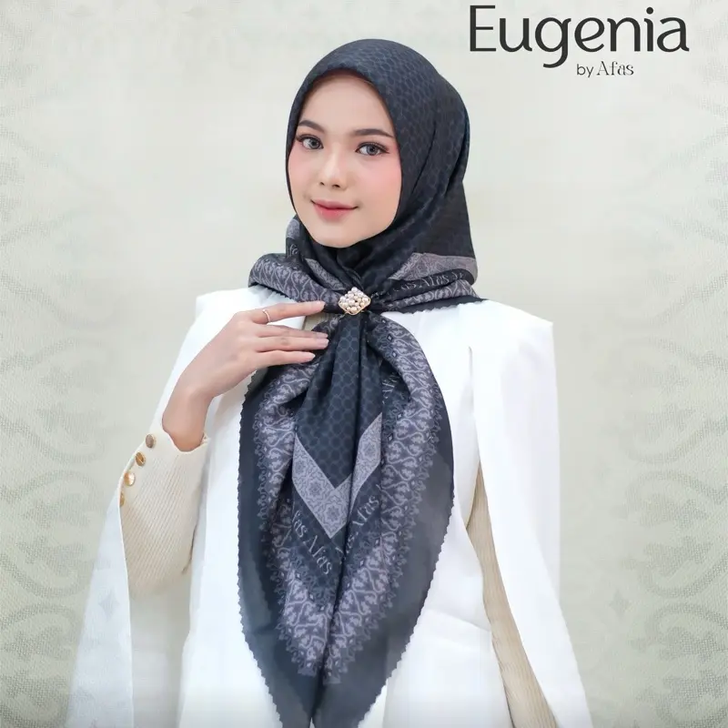 Koleksi Scarf Voal Trysan Eugenia dari Afas.id - Empat, Kerudung, Square, Wanita, Syari, Jilbab, Segi, Muslim 2