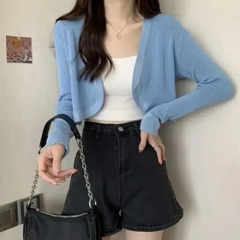 Cardigan rajut crop wanita korea Shop Tokopedia