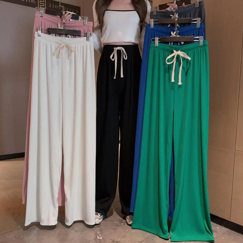 Women pants comfortable high waist straight leg korean fashion loose quality girl pants long pants Casual Fit Womenswear