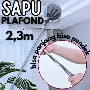 Sapu Sawang Plafon Sarang Laba Atap Langit Langit Rumah Panjang Retractable 2.3m