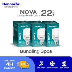 Hannochs Lampu Bohlam LED Nova 22W Cahaya Putih ( PAKET 3pcs ) - Garansi 1 Tahun