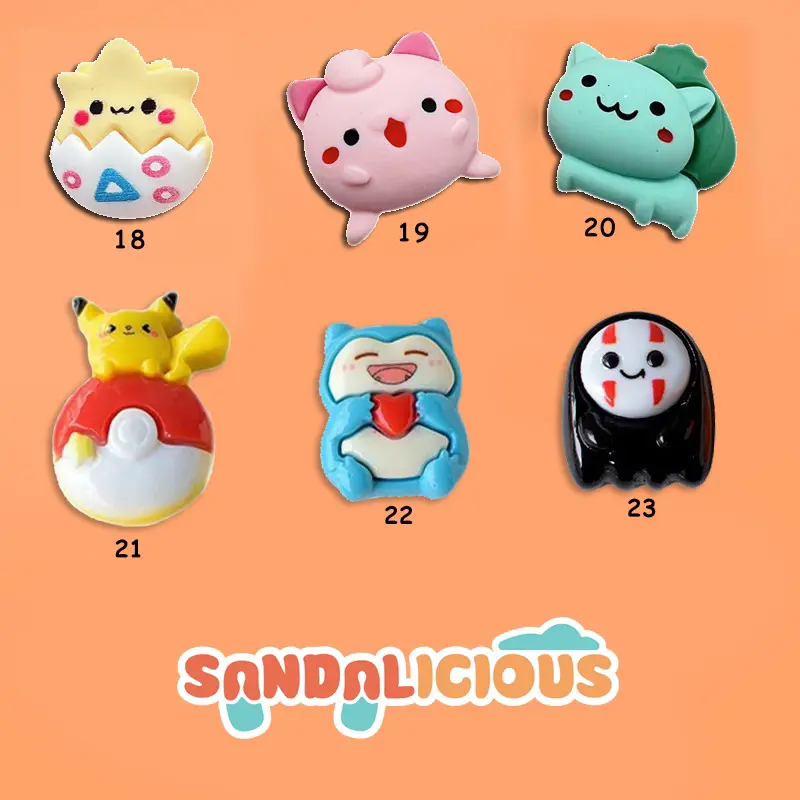 (E) Jibitz Sandal Pokemon Sincan / Patch Sandal Anime / Charm Sandal / Pin Sandal Cros / Mainan Sandal clog / Jibit Sandal / Sandal Fuji / Sandal Baim / Aksesoris Sandal / Jibitz Sendal / Mainan Sandal / Charm Jibitz / Pin Jibitz 3