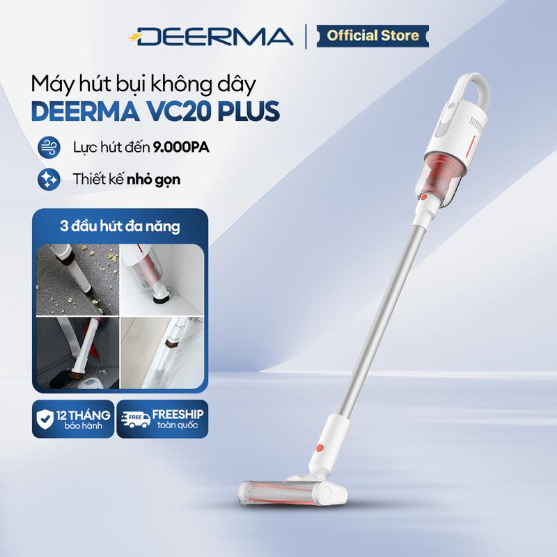Máy hút bụi cầm tay không dây Deerma VC20 Plus kèm 3 đầu hút đa năng, thiết kế gọn nhẹ - Bảo hành 12 tháng