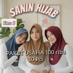 Sanin Hijab Paket Usaha 10 Pcs Size S Jersey Premium Hijab Wanita Modern