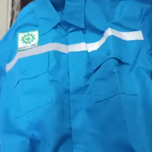 PROMO KAMEJA KERJA SAFETY ATASAN PROYEK LAS/BENGKEL/TEKNISI Katun Hitam Biru DLL Wearpack Pria Panjang Baju Navy