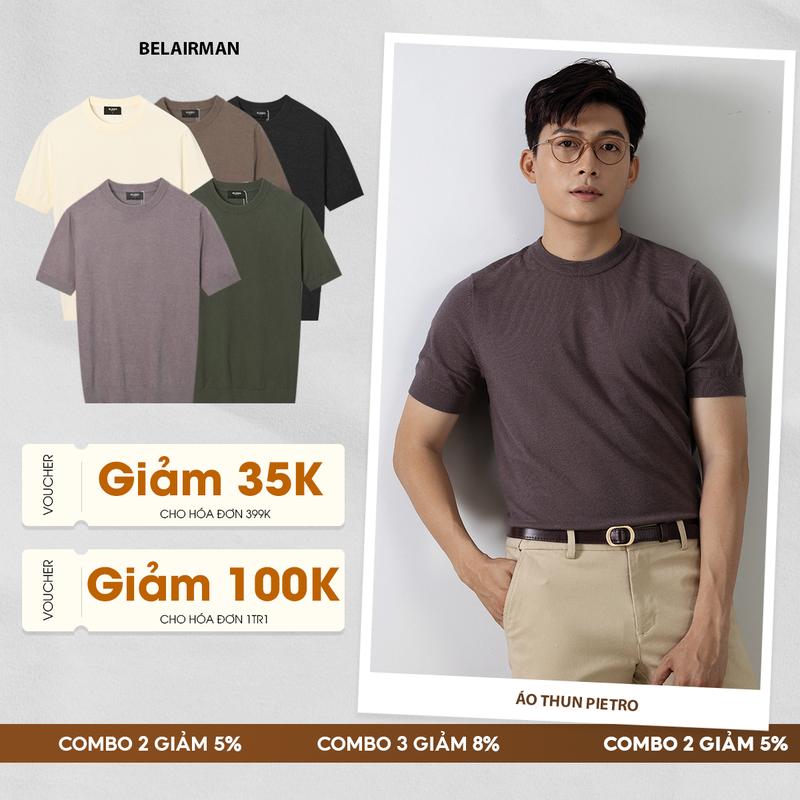Áo thun nam BELAIRMAN PIETRO Classic Thanh Lịch Sang Trọng - ATPT0135 Menswear Cổ Tròn