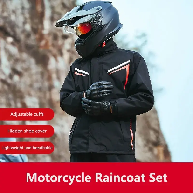 Rhodey Jas Hujan Setelan Motor Hoodie Polyester Waterproof Raincoat - ZY-15