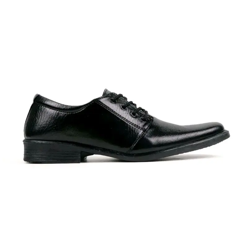 Sepatu Pantofel Pria Tali Sepatu Kerja Kantor Cowok  Shoes Pantofel sekolah Full  Hitam Terlaris Coklat Black 4