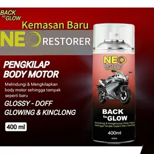 NEO RESTORER/BACK TO GLOW/Pengkilap body motor/Penghitam Body Motor 400ml Semprot Kendaraan