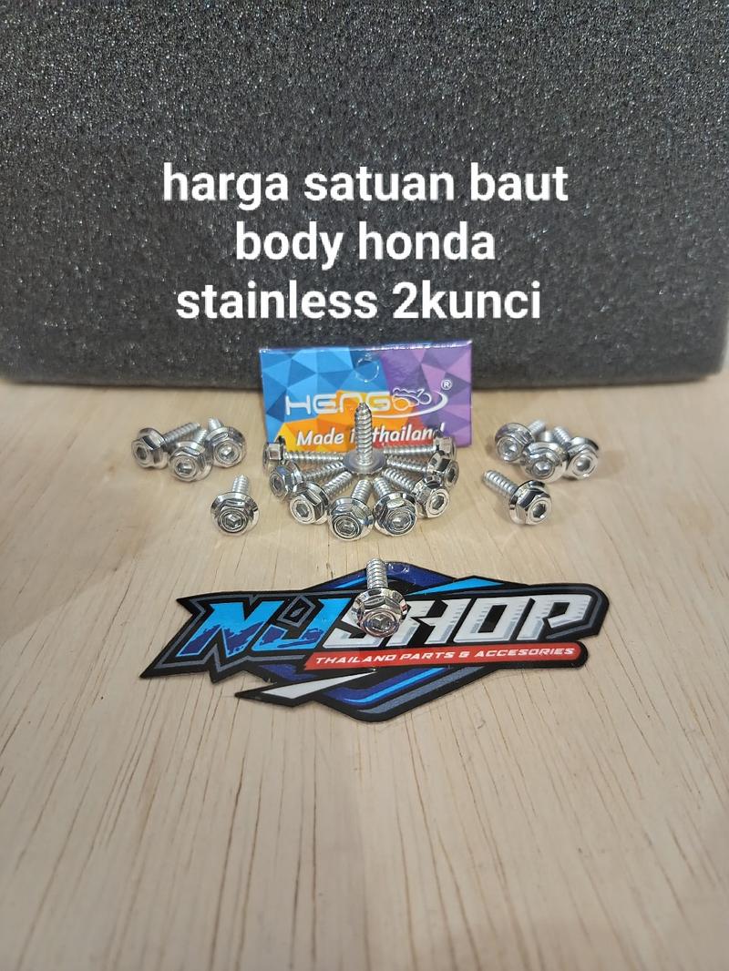 Product Introduction of SATUAN probolt baut body honda beat scoopy vario all matic 2 kunci heng stainless original anti karat 1