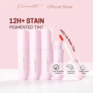 Jolly Lip Stain Tint PinkRoulette - Lip Tint Stain with Serum | Liptint Pigmented, Liptint Tahan Lama up to 12 Jam | Liptint PinkRoulette Gloss Lipstick