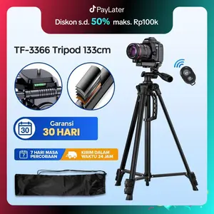 【BUY 1 GET 4】【COD】【Warranty 30 HARI】INBEX TF-3366 Tripod +Free Bluetooth Remote+Free U Holder+Storage Bag/for Photography Kamera cellphone DSLR/133CM Tripod