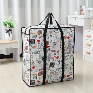 Tas Karung Belanja Serbaguna Model Super Jumbo Ukuran 70x70x30cm Tas Penyimpanan Anti Air Karakter