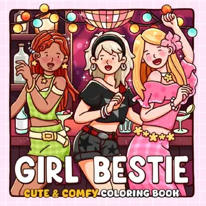 CB81 GIRL BESTIE Buku Mewarnai 40 Halaman untuk Dewasa | Coloring Books