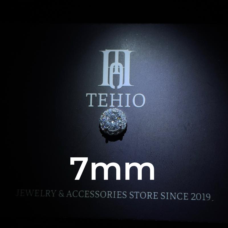 Khuyên tai nụ tròn nam nữ đính đá lấp lánh chất liệu bạc Tehio jewelry store THJ02 6