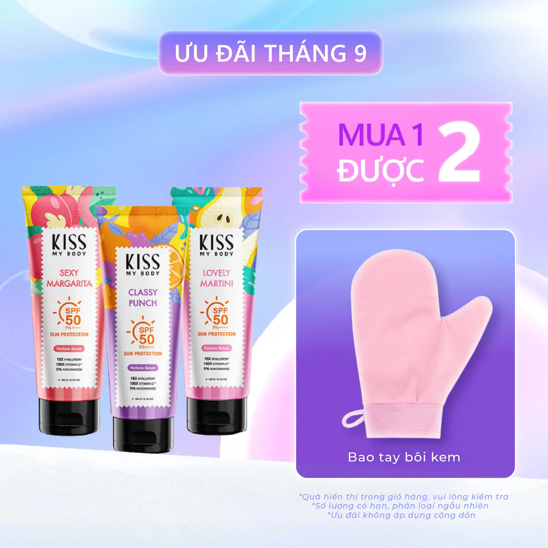 Serum Chống Nắng Toàn Thân Hương Nước Hoa Kiss My Body SPF 50 PA++++ – Hương Sexy Margarita 180g