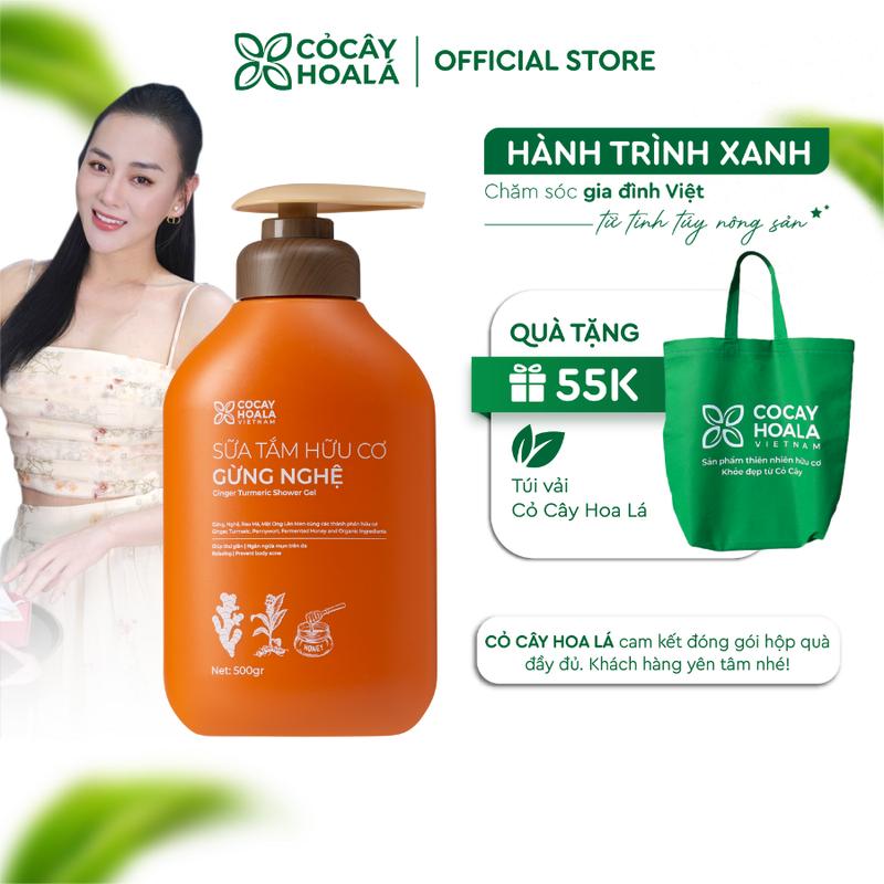 [CHỈ TRONG LIVESTREAM] Sữa Tắm Thảo Dược Cỏ Cây Hoa Lá Gừng Nghệ Hỗ Trợ Dưỡng Sáng 500g Hỗ trợ Làm Đẹp Da Body - Tặng túi vải Cỏ Cây Hoa Lá