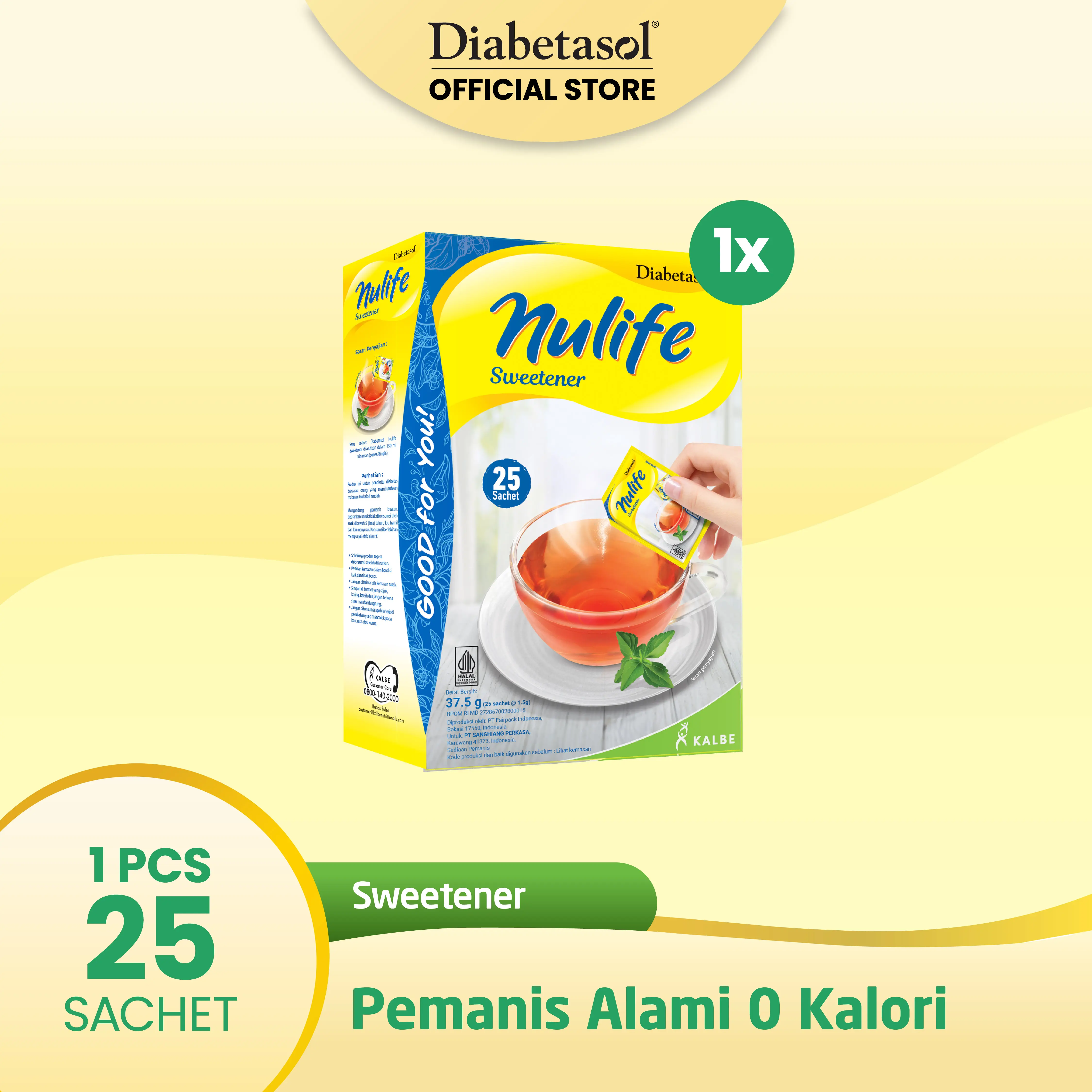 Diabetasol Nulife Sweetener No Calories 25x1.5g