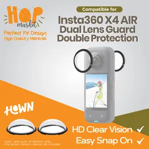 HOWN Lens Guard for Insta360 X4 AIR (isi 2) Pelindung Lensa Anti Gores Cover Panoramic Protector Compatible untuk Insta 360 X4-AIR