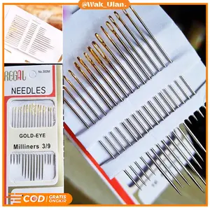 JARUM JAHIT TANGAN REGAL GOLD EYE MILINERS REGAL 1/5 ISI 16 NEEDLES
