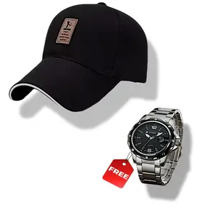 Topi Distro Pria Gratis Jam Tangan Rantai Topi Baseball Sporty Dan Kasual Cocok Untuk Tampil Gaya Dan Modis