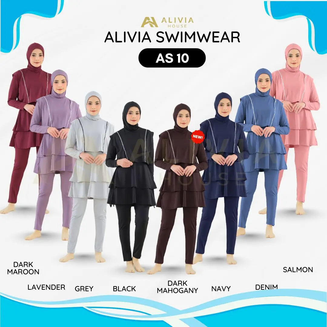 ALIVIA HOUSE - ALIVIA SWIMWEAR AS10 Baju Renang Muslimah Baju renang wanita muslimah Pakaian Renang Wanita Dewasa