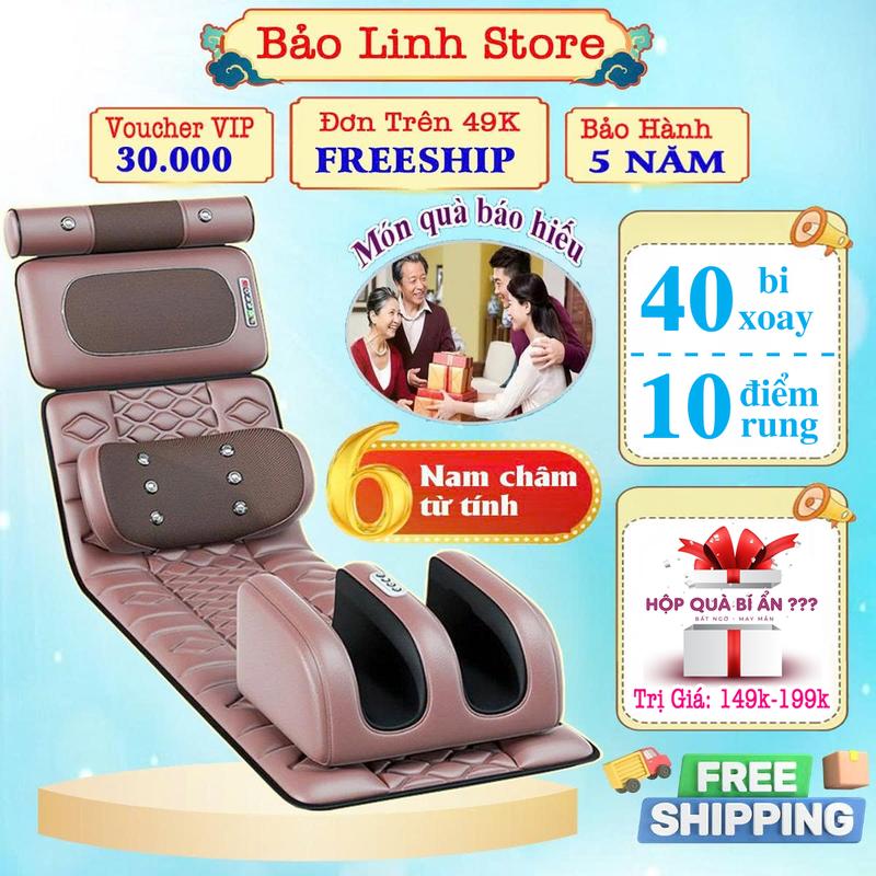 Đệm massage toàn thân nhật bản, nệm thảm ghế massage toàn thân, mát xa cổ vai gáy gồm 20 đầu mát xa mô phỏng bàn tay người máy massage toàn thân có gối thảo dược có túi khí và điều khiển dễ sử dụng