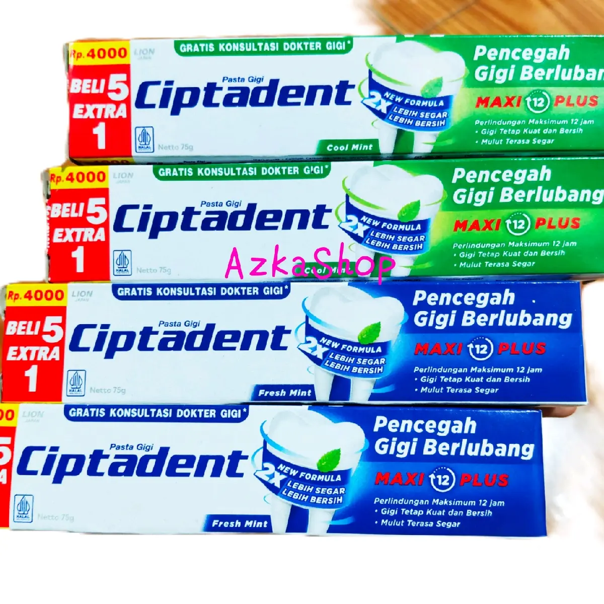 Paket Hemat 4pcs Pasta Gigi Ciptadent untuk Mulut Bersih - Sikat Penyegar Memutihkan