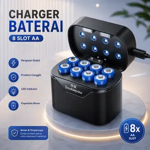 Charger Baterai 8 Slot AA Ni-MH Ni-CD Li-Ion with LED - DP-H58