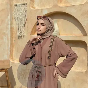 Abaya hawra fursan crystal ori 2in1 / outer mewah free belt tassel