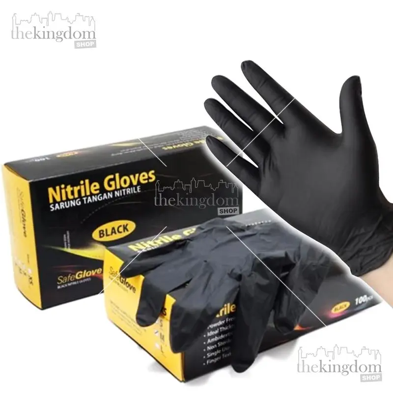 SafeGlove Nitrile Gloves PF Powder Free Black Lilac Oyster 100 Sarung Tangan 3