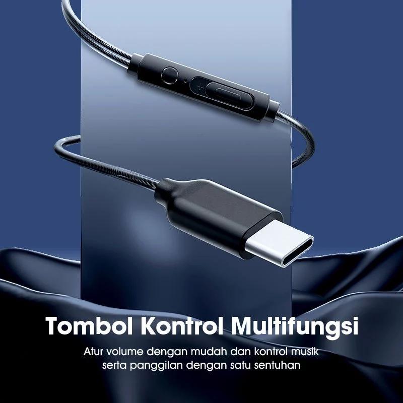 【EKSKLUSIF AFDHAL】ACOME ACE01 Pro 3D Subwoofer Headphone Earphone Headset Type-C Powerfull Bass Plug and Play Transparent Wired Body Black Original Garansi 24 Bulan