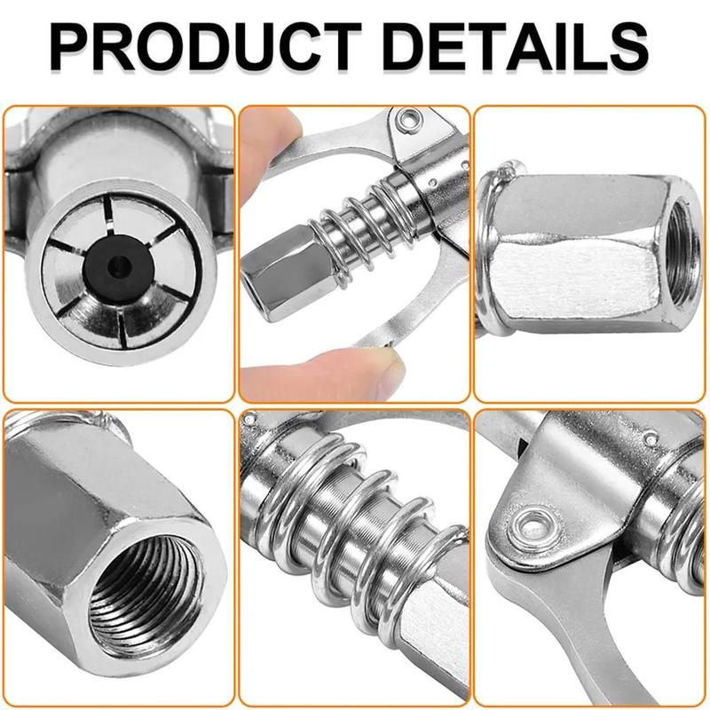 Product Introduction of Heavy-Duty Quick Release Grease Nozzle Locking 9CM Coupler Two Press Easy To Push Accessories Car Grease Nozzle 28