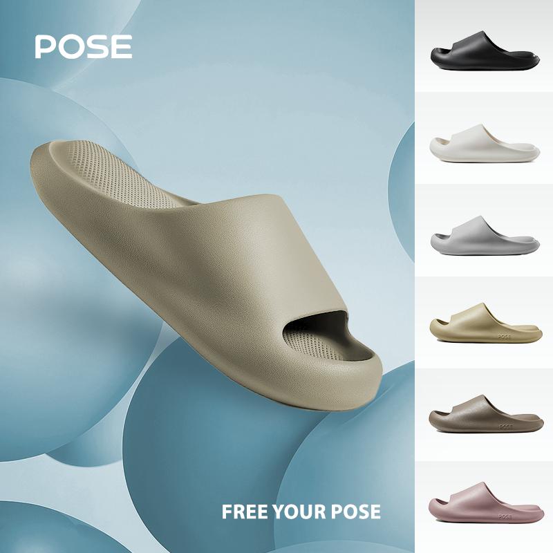  【Flashsale poselivevn Up to size49 vn0207 POSE Cloud Bounce DéP Quà tặng cho bố mẹ và bạn bè Chống trượt Chống ồn Đàn hồi Giảm chấn Tiện lợi Sục Ngang Êm Chân EVA Trong nhà Phòng tắm Nam nữ Cặp đôi Đồ gia dụng Nhiều màu P15819S P68101 Slippers Đế Bằng 