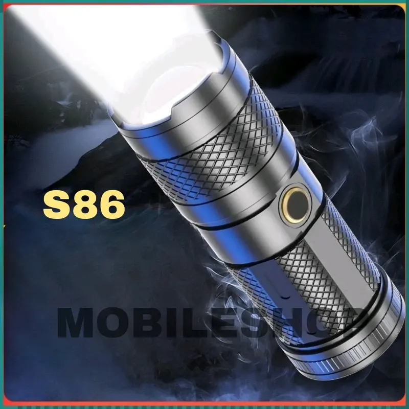 SENTER LED ZOOM S86 - ZOOM LASER JARAK JAUH - 9 MODE CAHAYA- RECHARGEABLE 0
