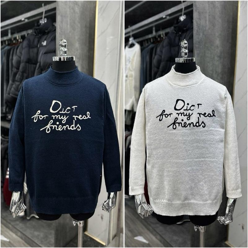    Áo Len Cổ Cao Hai Màu Xanh Than  Trắng Sữa  chất Liệu len Đan Nam Nữ Mang oke 