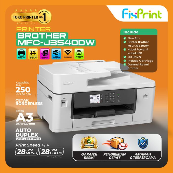 Jual Printer A3 Brothr MFC-J3530DW J3530 Print Scan Copy WiFi Fax ...