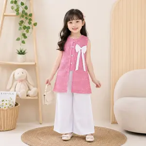 Baju Anak Perempuan - Setelan Anak Perempuan Odet Model Tile Terlaris / Fashion Oneset Baju Tanpa Lengan dan Celana Panjang Terbaru