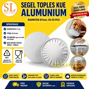 SEGEL PENUTUP TOPLES KUE KERING Seal Alumunium PET Penutup Kaleng Cookies Anti Dingin Alot
