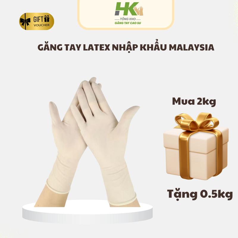 (AFF) 2kg Tặng 500g Găng Tay Cao Su Latex Nhập Khẩu Malaysia