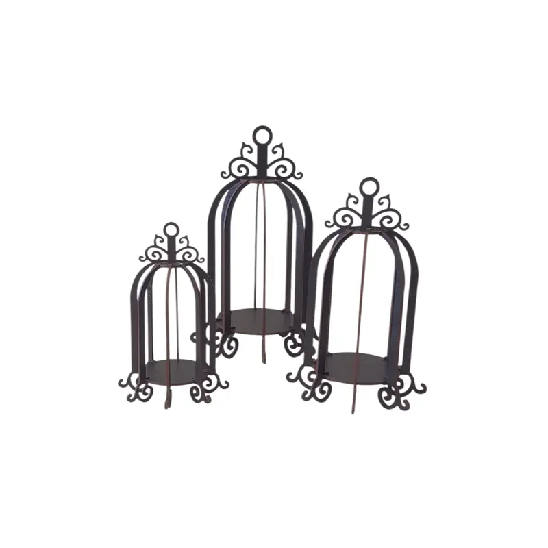 Trio de Gaiolas Decorativas em MDF para Decoração