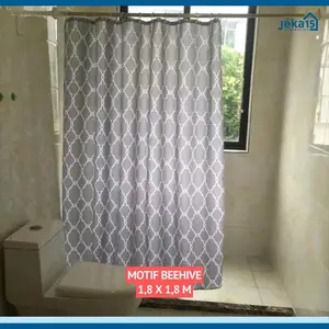 Shower Curtain | Kain Gorden Polyester Motif Flower dll Termurah -