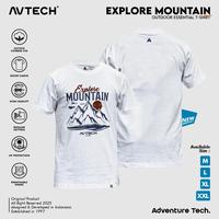 Gambar AVTECH - T-Shirt Kaos Pria Wanita Lengan Pendek Outdoor Casual Harian Cotton Combed- EXPLORE MOUNTAIN - Putih, M dari Avtech Adventure Technology Kota Administrasi Jakarta Timur 1 Tokopedia
