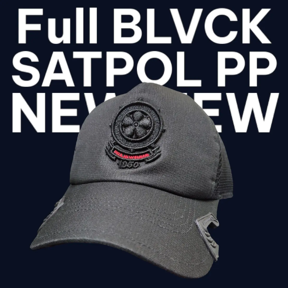 TOPI LAPANGAN POL PP SATPOL PP TIMBUL FULL BLACK TERBARU