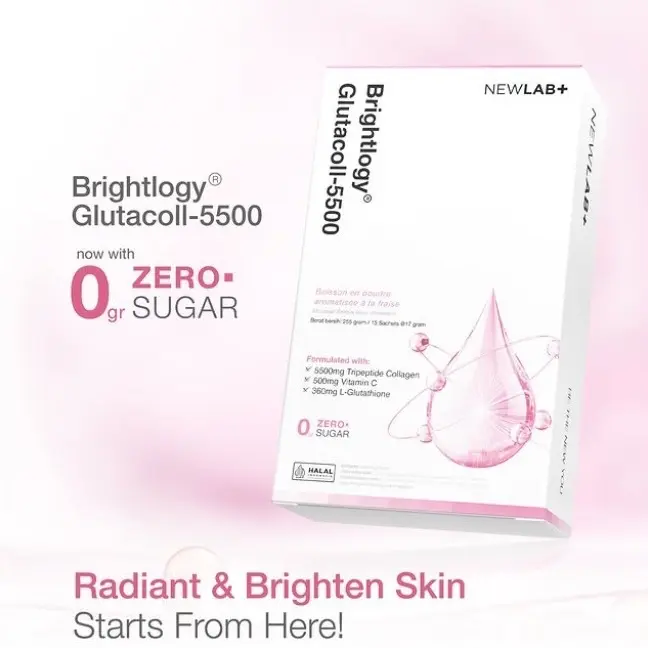 NEWLAB GlutaColl-5500 7 15 SACHET minuman glutathione Brightlogy Gluta Coll 5500 newlab Newlab+ Newlab collagen drink reguler box 15 sachet 7 sachet glutacoll 5500 1