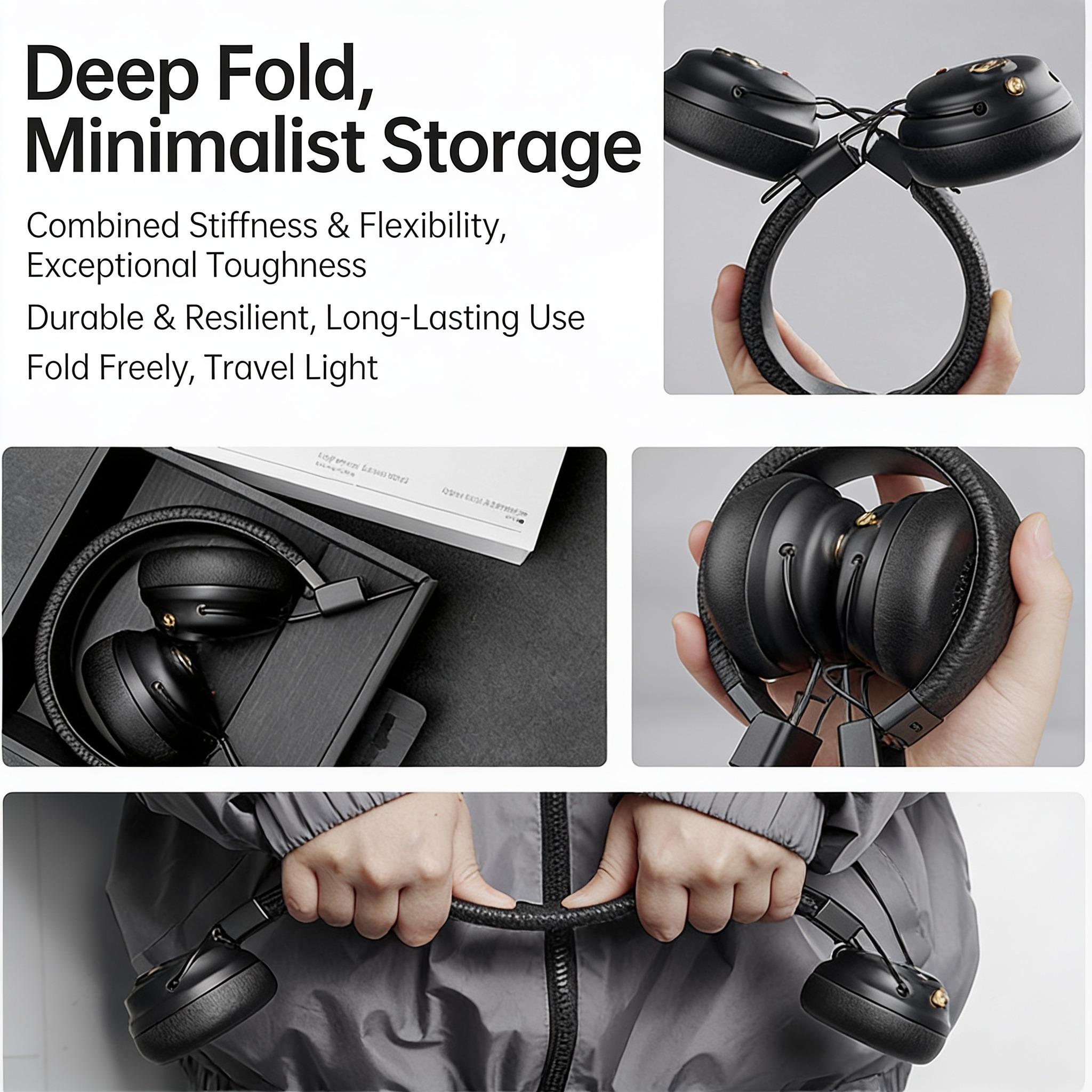 Headphone Bluetooth ANC Noise Cancelling | Headset Wireless Retro Bass